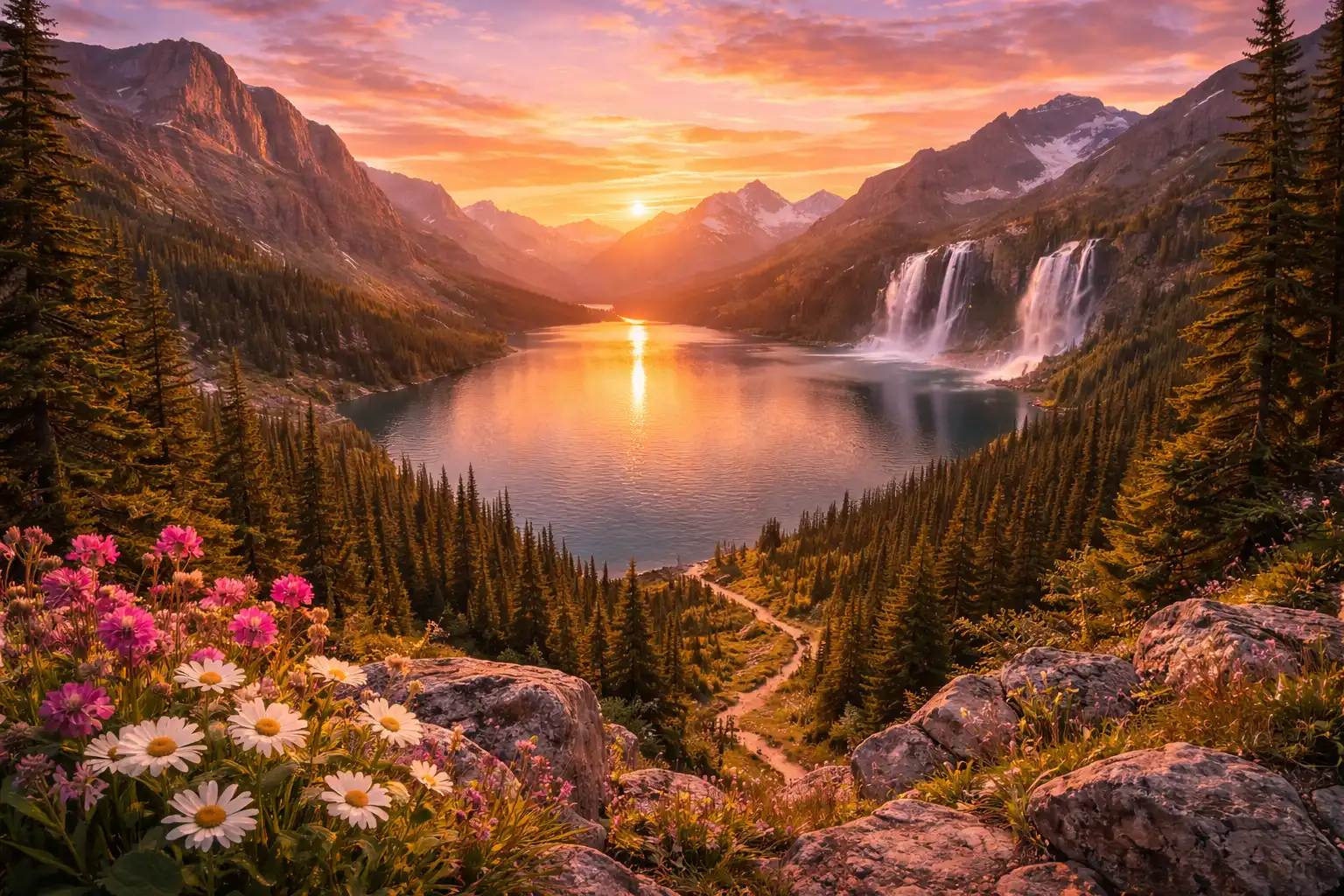 A peaceful Canadian mountain sunset symbolizing hope, direction, and a positive future for aspiring Canadians.