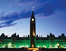 Parliament Buildings at dusk, Ottawa